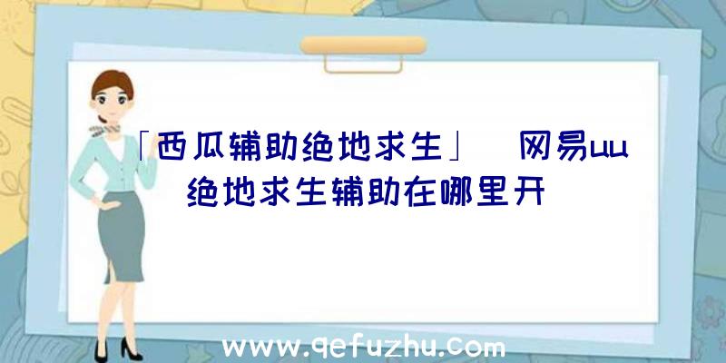 「西瓜辅助绝地求生」|网易uu绝地求生辅助在哪里开